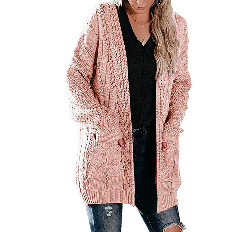 Damen Grobstrick-Cardigan mit Taschen und Strukturdesign Eveloria