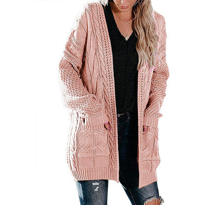 Damen Grobstrick-Cardigan mit Taschen und Strukturdesign Eveloria