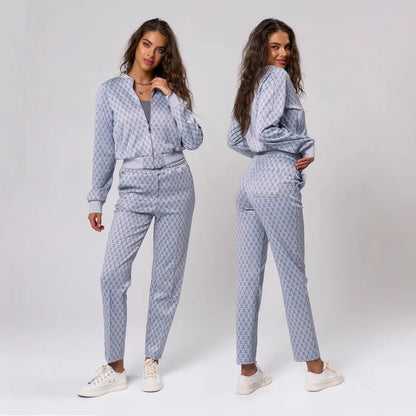 Damen Sportliches Loungewear-Set Kapuzenjacke Jogginghosen Eveloria