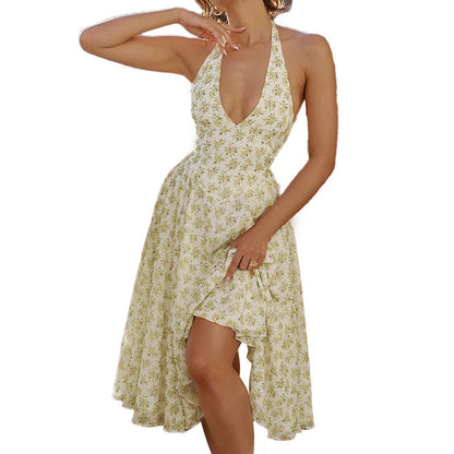 Damen Sommerkleid V-Ausschnitt Faltschößchen Eveloria