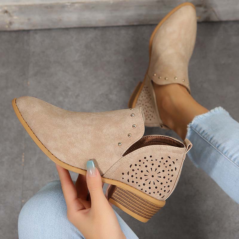 Eveloria Damen Zehen-Hohlstiefeletten Vintage Spitze
