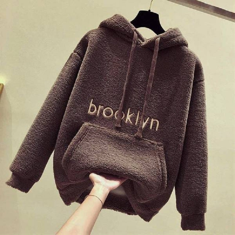 Damen Hoodie Kuschelig Bequem Lässig Grau Eveloria