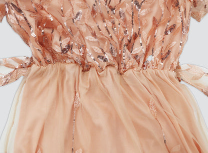 Eveloria Damen Midi Kleid V-Ausschnitt Gürtel Kurzärmelig