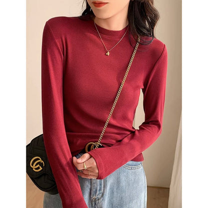 Damen Langarmshirt Höherer Stehkragen Eveloria