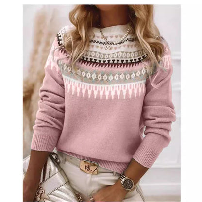 Damen Pullover Skandinavisches Strickdesign Verspieltes Muster - Eveloria