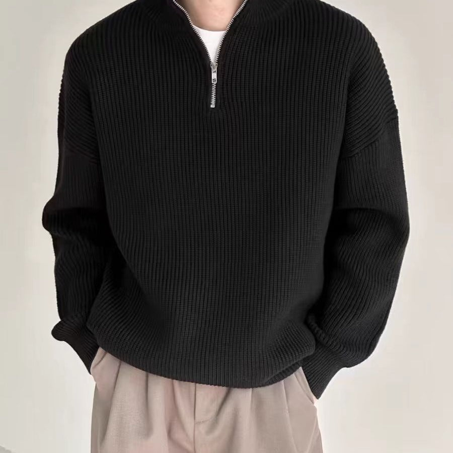 Strickpullover Reißverschlusskragen Bequem