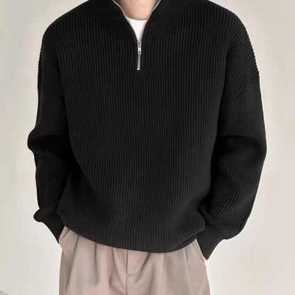 Strickpullover Reißverschlusskragen Bequem