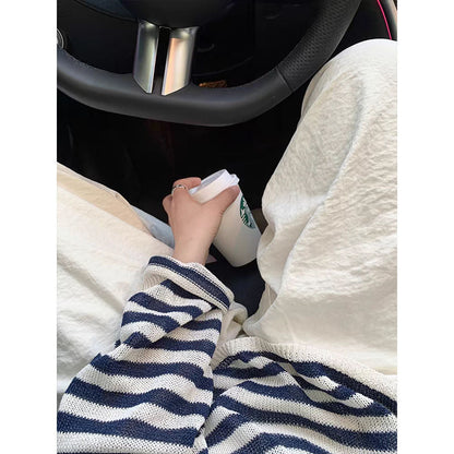 Damen Streifenpullover Lässig Eveloria