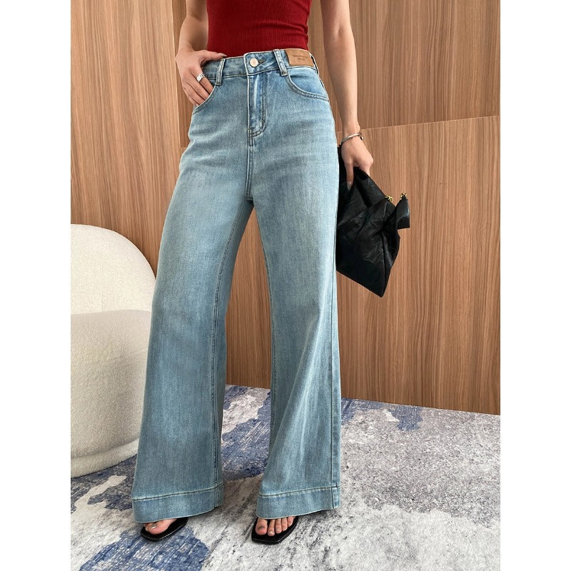 Damen Highwaist Schlagjeans Vintage-Stil Eveloria - Eveloria