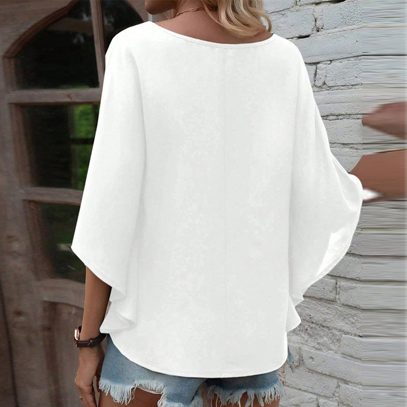 Damen Oversized V-Ausschnitt Lässiger Schnitt