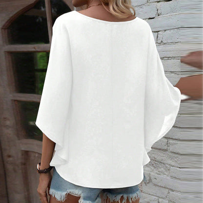 Damen Oversized V-Ausschnitt Lässiger Schnitt