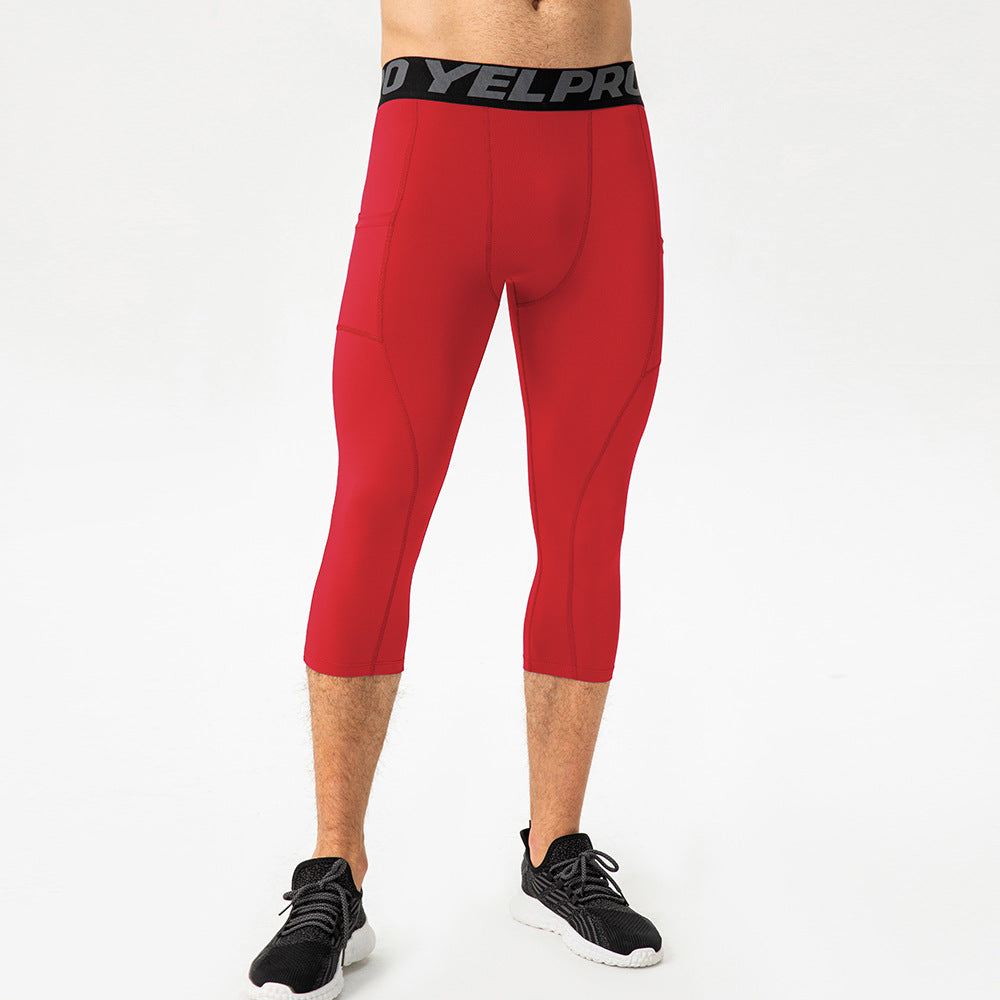 Herren Sportleggings Kompressions Atmungsaktives Mesh