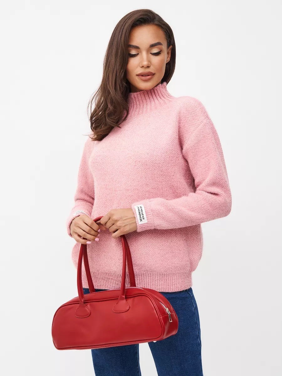Damen Strickpullover Stehkragen Eveloria