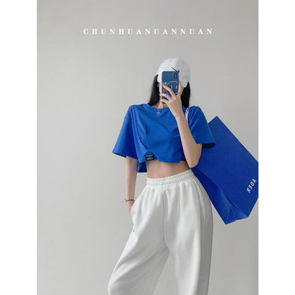 Damen Cropped Oberteil Lässiger Schnitt Elastisch Eveloria