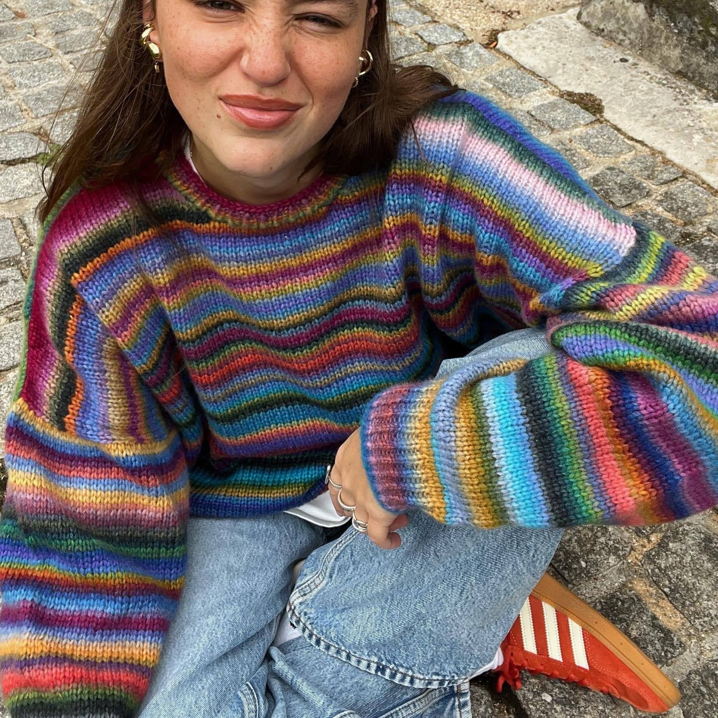 Damen Pullover Gestrickt Farbverlauf Eveloria