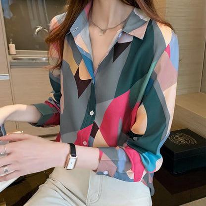 Damenbluse Geometrisches Muster Eveloria