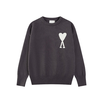 Damen Strickpullover Herz-Muster
