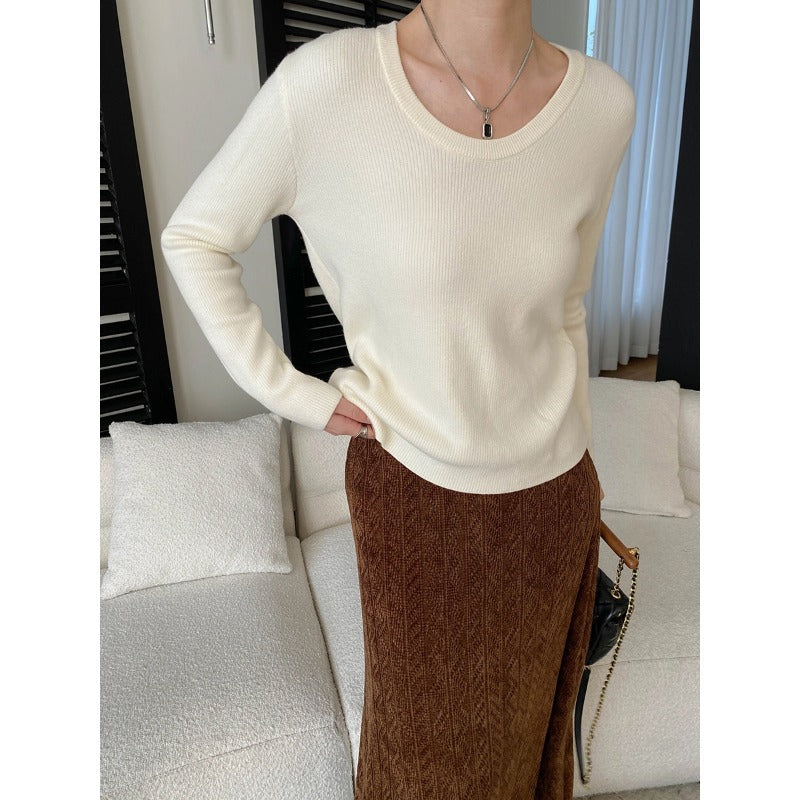 Damen Feinstrickpullover V-Ausschnitt Langer Ärmel Eveloria