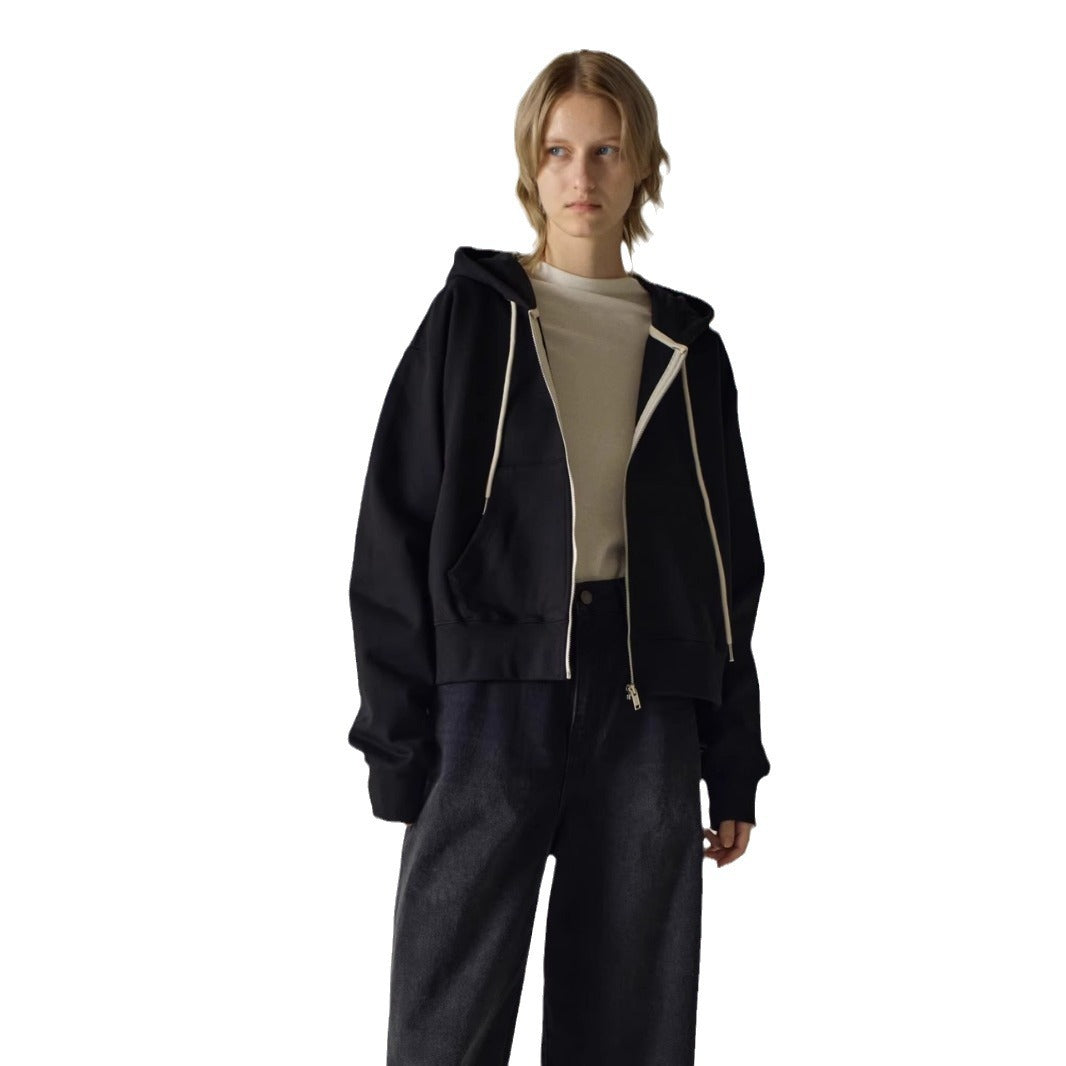 Damen Kapuzen-Sweatjacke Reißverschluss Taschen Eveloria