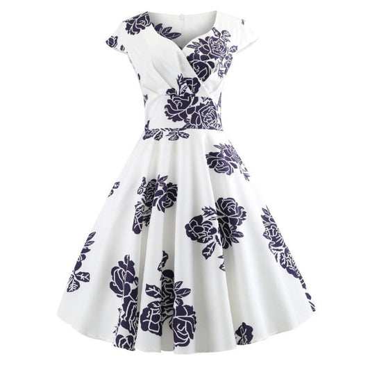 Damen Wickelkleid Floralmuster Schwingrock - Eveloria