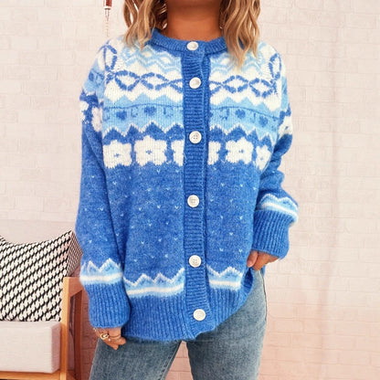 Damen Strickjacke Norwegermuster Kuschelig Eveloria - Eveloria