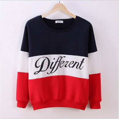 Damen Sweatshirt Sportlich Blockstreifen Grau