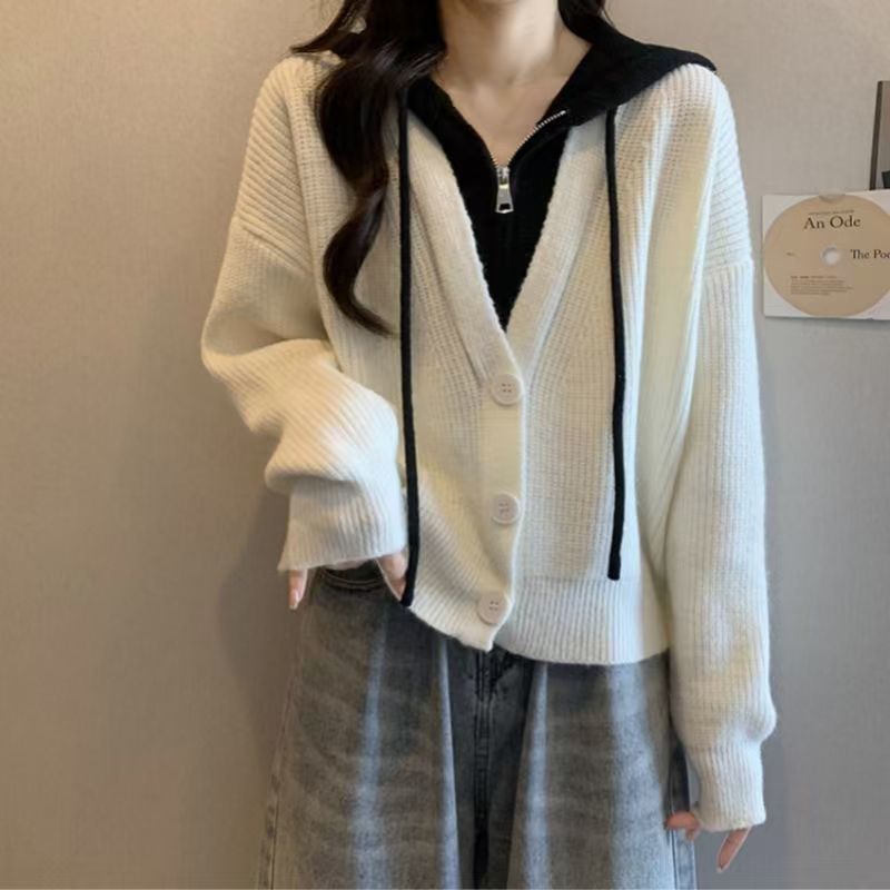 Damen Wickeljacke mit Kapuze Modisch