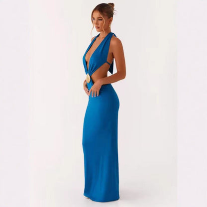 Damen Abendkleid V-Ausschnitt Cut-Out-Design Eveloria