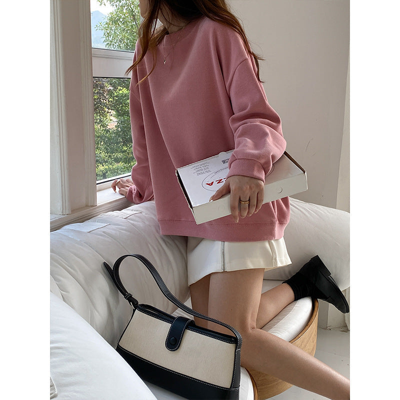 Damen Oversized Sweatshirt Raglanärmel Grau Eveloria