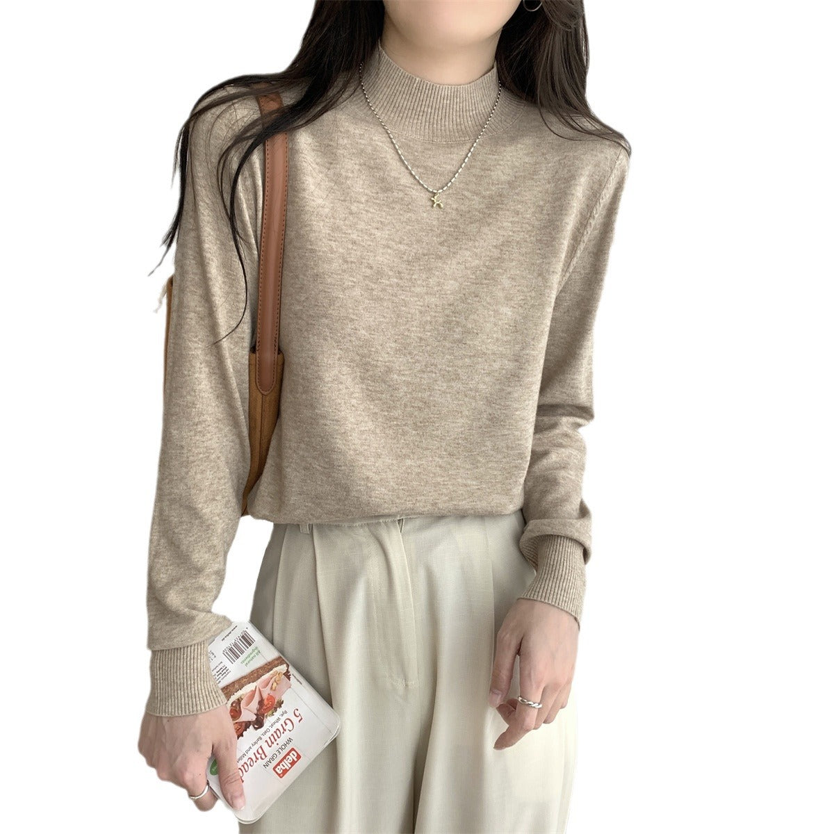 Damen Rollkragenpullover aus Strickmaterial Eveloria