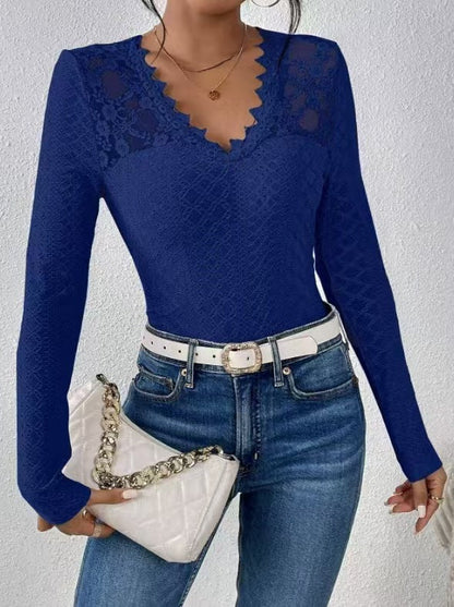 Damen Spitze- V-Ausschnitt Eveloria