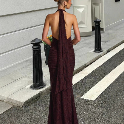 Damen Maxikleid V-Ausschnitt Gerafft Eveloria