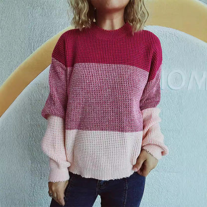 Damen Strickpullover Großmuster Moderner Schnitt Eveloria