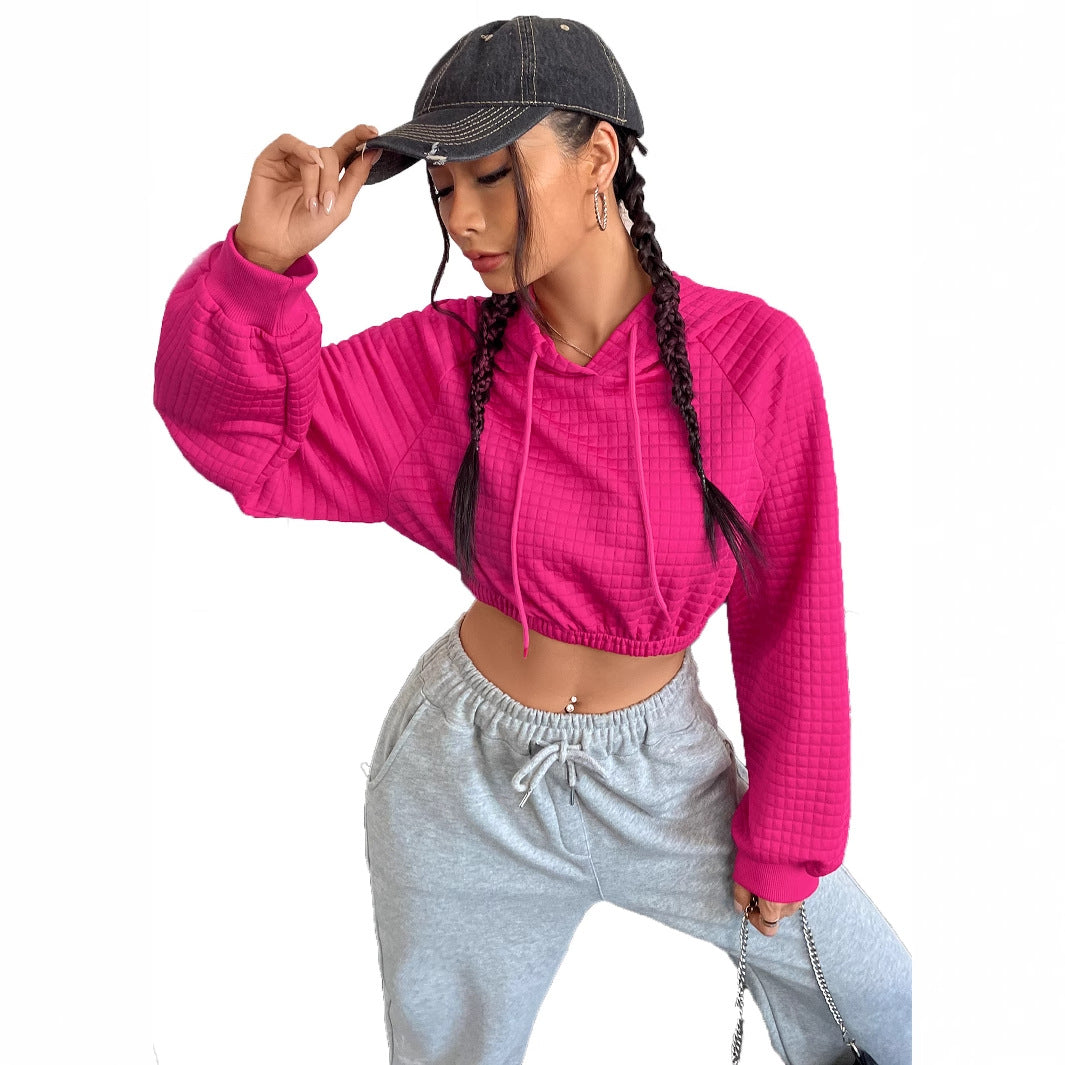 Damen Cropped Hoodie Strukturiertes Design Eveloria