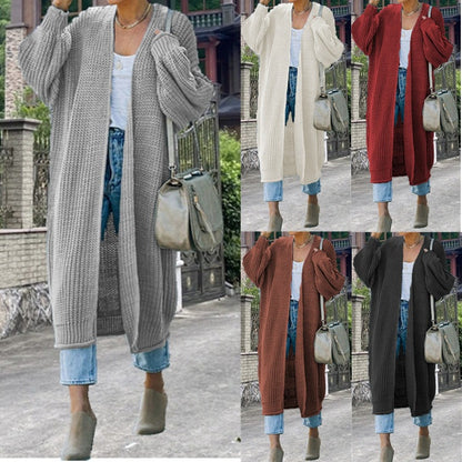 Damen Grobstrick-Cardigan Offene Maschen Lässiger Schnitt - Eveloria