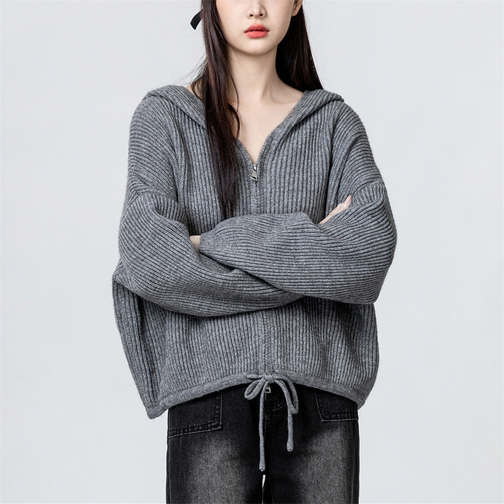 Damen Kapuzenjacke Modisch Seitentaschen Eveloria
