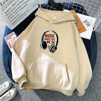 Damen Kapuzenpullover Musik-Design Eveloria