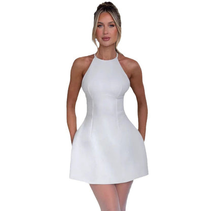 Damen A-Linie Minikleid Schmal Halter Figurschmeichelnd Eveloria