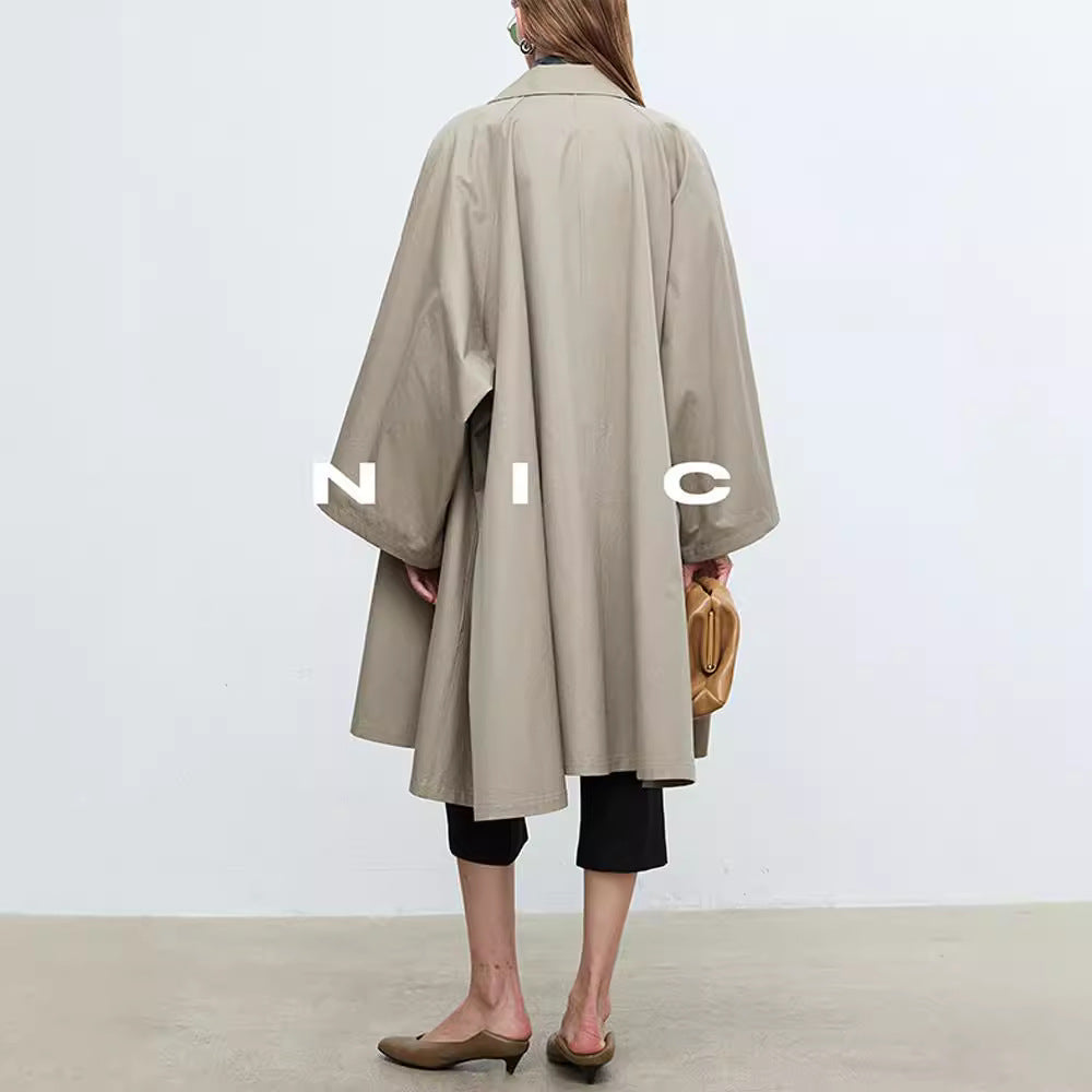 Damen Trenchcoat Lässig Übergroße Ärmel Eveloria
