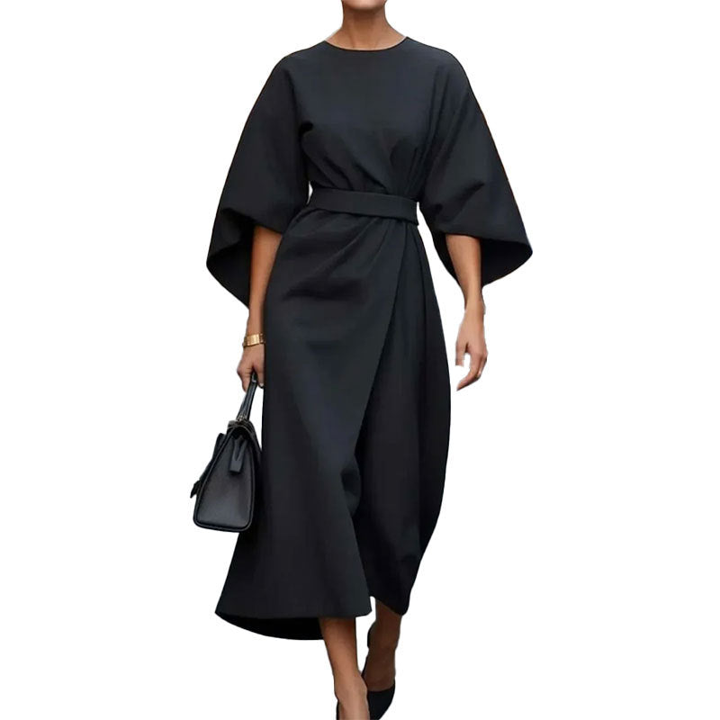 Damen Maxikleid Lässiger Schnitt Voluminöse Ärmel Eveloria