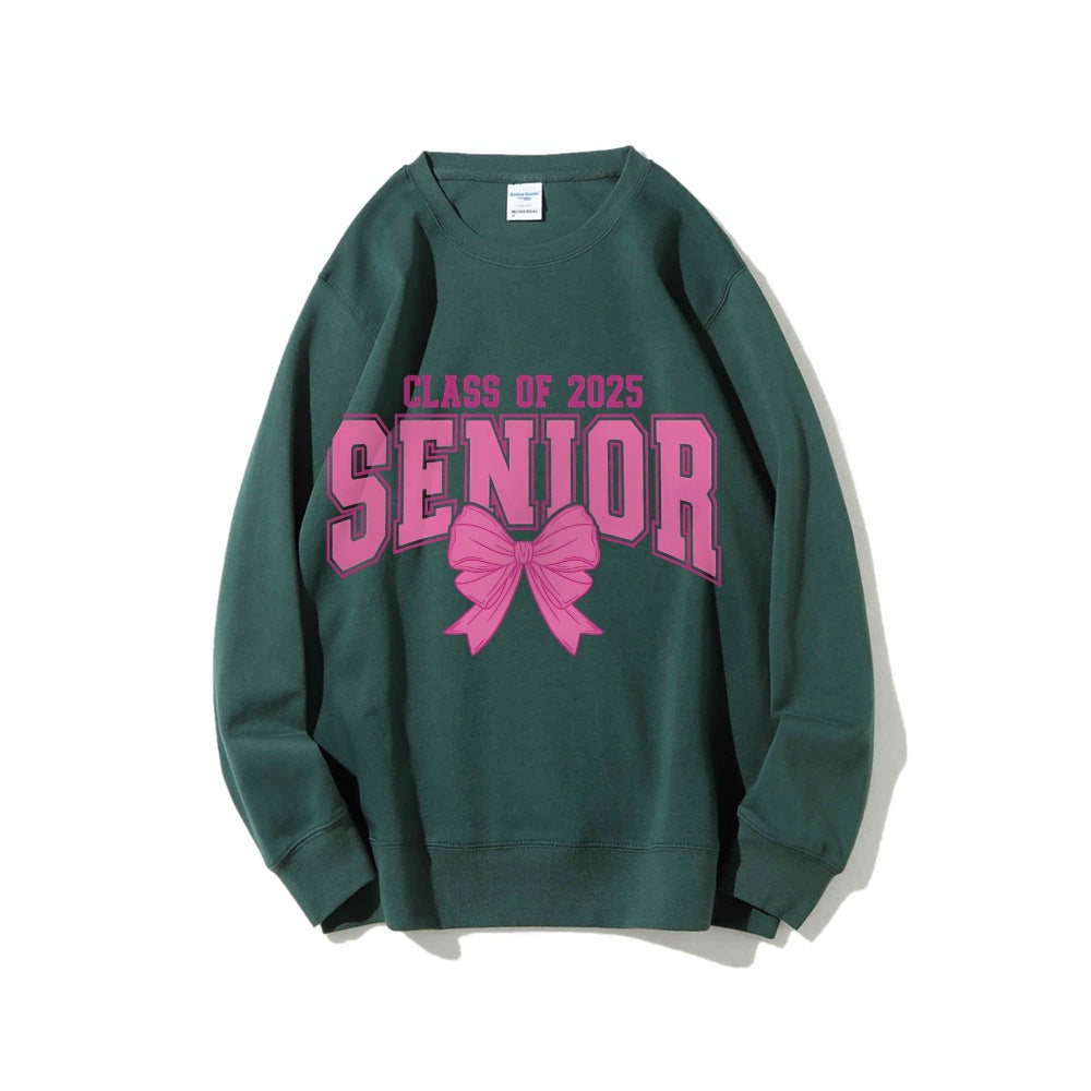 Damen Sweatshirt Abschlussjahr Schleifendesign Grau Eveloria