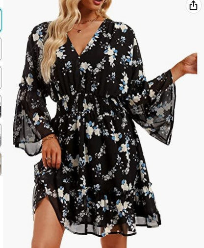 Damen Freizeitkleid Floralmuster Leicht