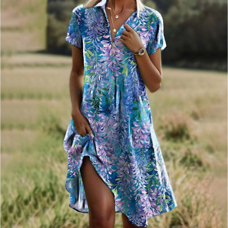 Damen Freizeitkleid Blumenmuster Feminin Eveloria