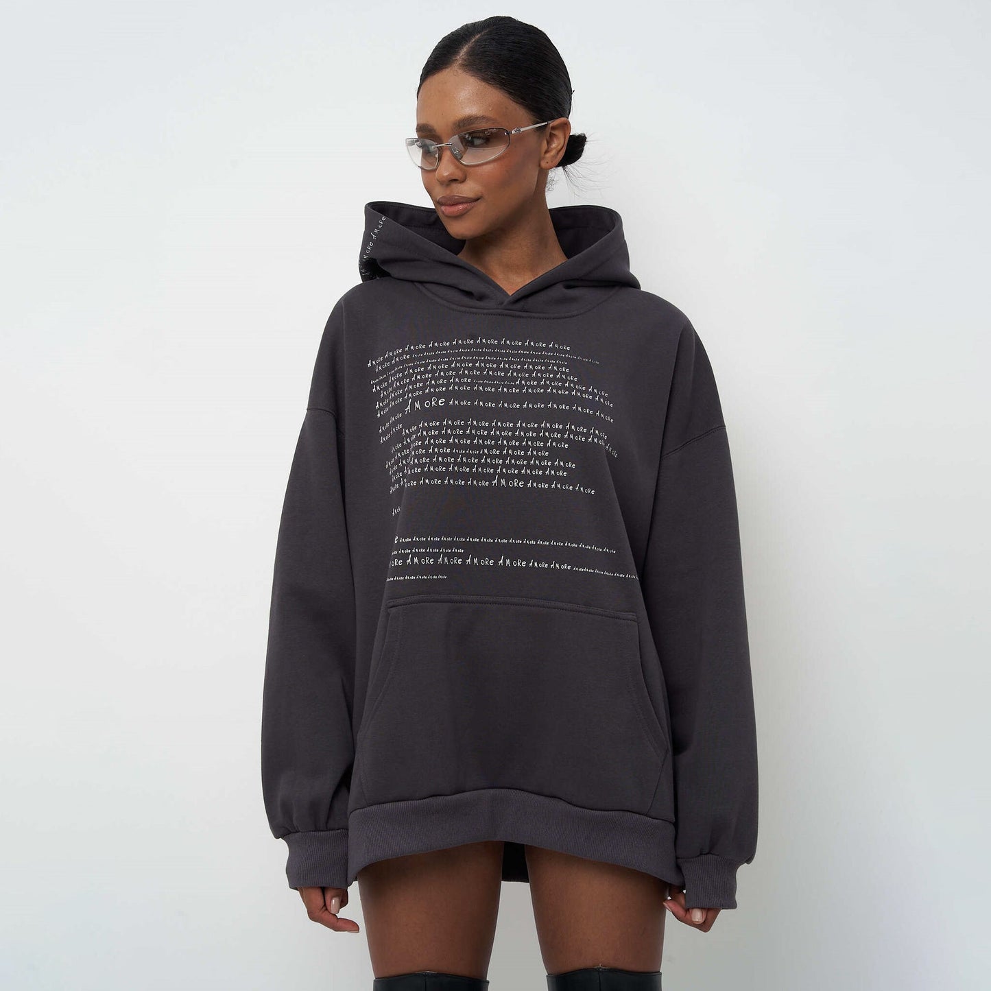 Damen Oversized Hoodie mit Schriftzug Eveloria