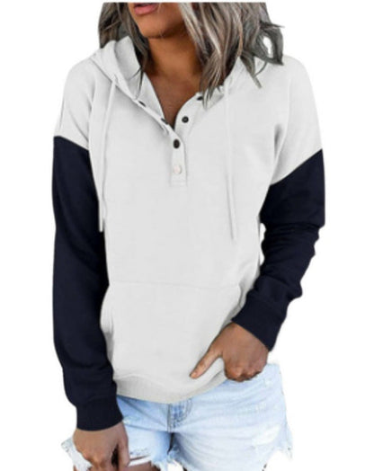 Damen Kapuzenpullover Farbblockdesign Klassisch - Eveloria