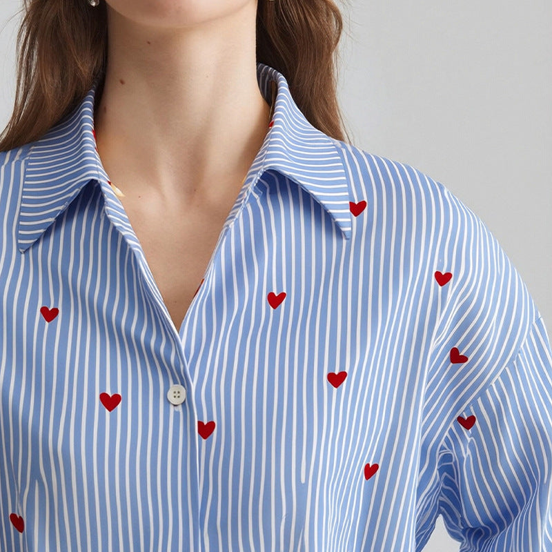 Damen Bluse Romantisches Herzdesign