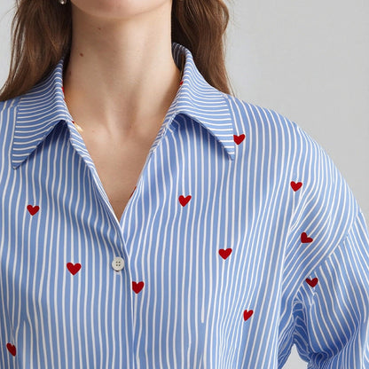 Damen Bluse Romantisches Herzdesign