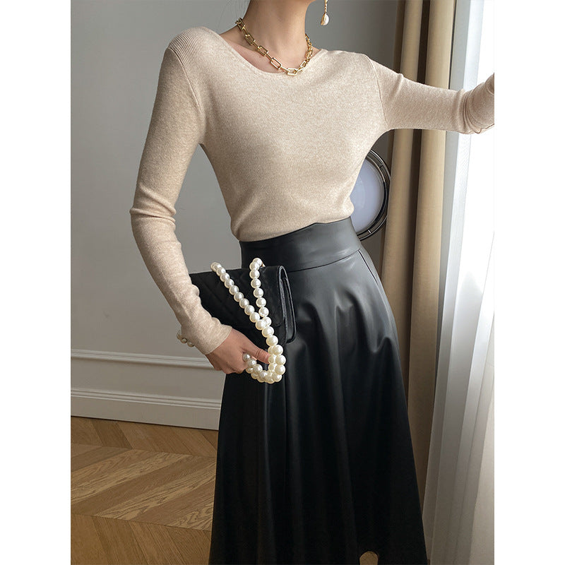 Damen Langarmshirt Feine Rippstruktur Eveloria