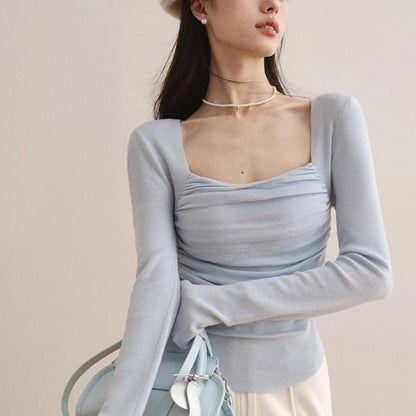 Damen Oberteil Figurbetont Raffungseffekt Elegantes Design