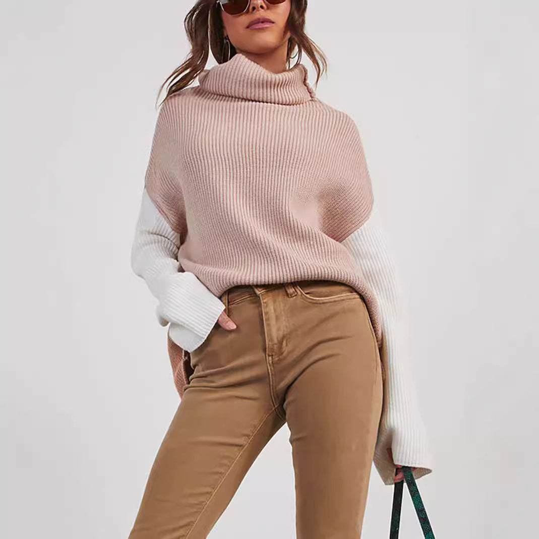 Damen Rollkragenpullover Rippdesign Elegantes Design Eveloria